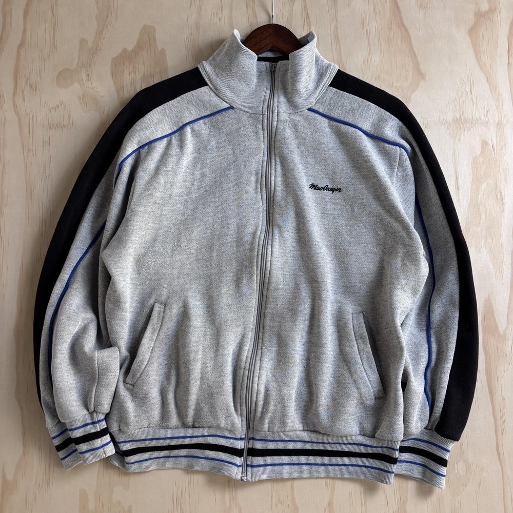 Vintage MacGregor Track Jacket‎ Mens Medium Zip Fleece Striped Athletic Warm Up